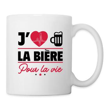 Amateur de bière pour la vie – humour et bonne hum - Mug blanc - blanc - Droite