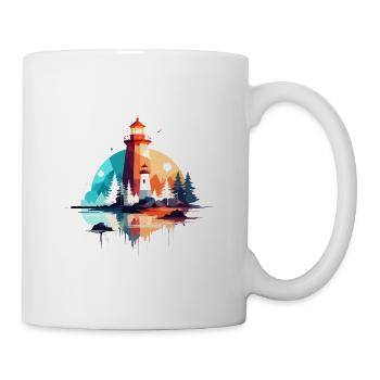 Lighthouse Landscape Calm Tranquil Nature Outdoors - Mug - white - Right