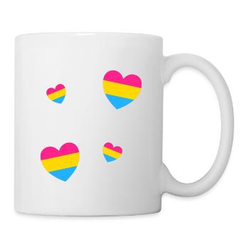 Pansexuelle Flagge Herzen - Tasse - Weiß - Rechts
