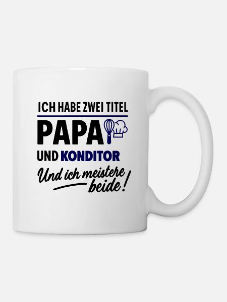 Papa und Konditor Vatertag - Tasse - Weiß