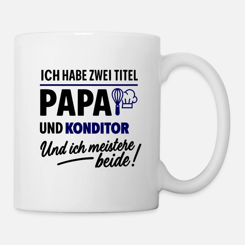 Papa und Konditor Vatertag - Tasse - Weiß