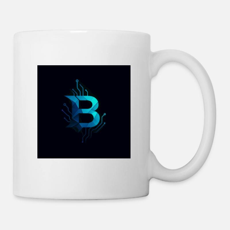 Bitcoin blau futuristisch - Tasse - Weiß