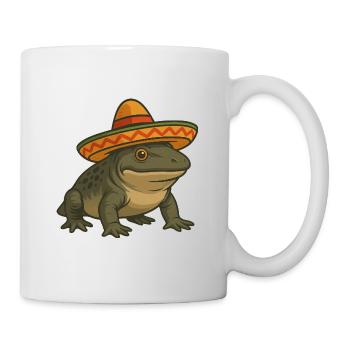 Prehistoric Amphibian Ichtyostega with Sombrero Cartoon - Mug - white - Right