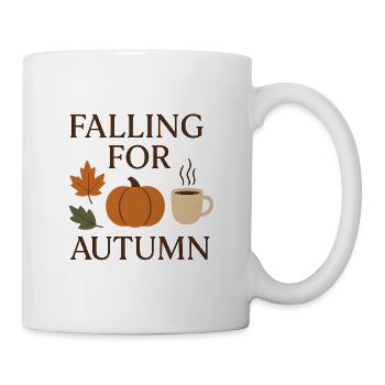 Herbstliebe: Kürbis, Kaffee & Blätter - Tasse - Weiß - Rechts