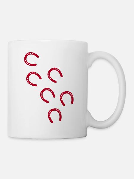 Pferd hufeisen spuren - Tasse - Weiß