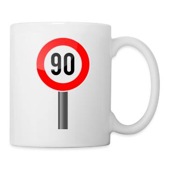 90 années Bouclier - Mug blanc - blanc - Droite