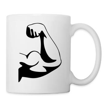 biceps fist - Tasse - Weiß - Rechts