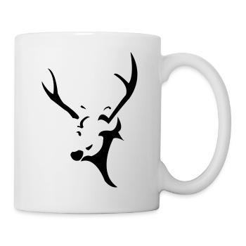 Hirschkopf - Tasse - Weiß - Rechts