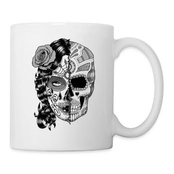 tete de mort espagnol 2 - Mug blanc - blanc - Droite