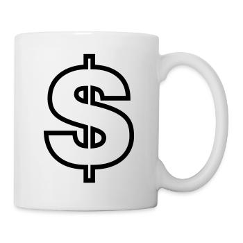 gfx dollar futura bold outline 1c - Mug blanc - blanc - Droite