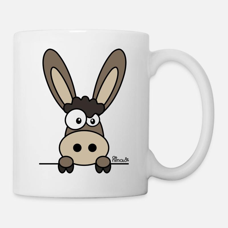 Âne drôle, mascotte - Mug blanc - blanc