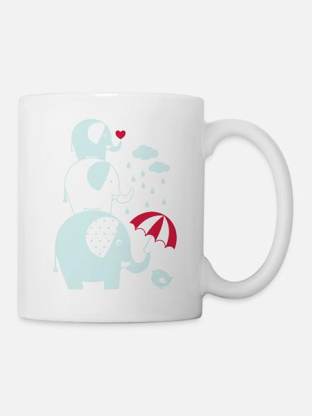 Elefanten - Tasse - Weiß