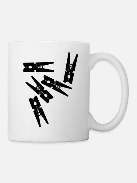 Wäscheklammern - Tasse - Weiß