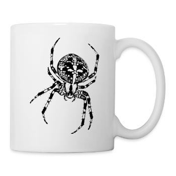Kreuzspinne Spinne Spinnen gruselig Tier Halloween - Tasse - Weiß - Rechts