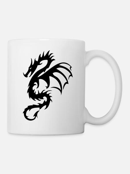 Drache Dragon 4 - Tasse - Weiß