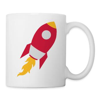 Rakete - Tasse - Weiß - Rechts