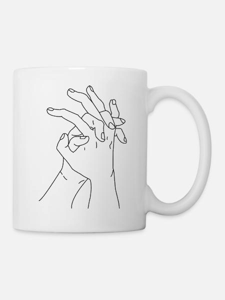 hände - Tasse - Weiß