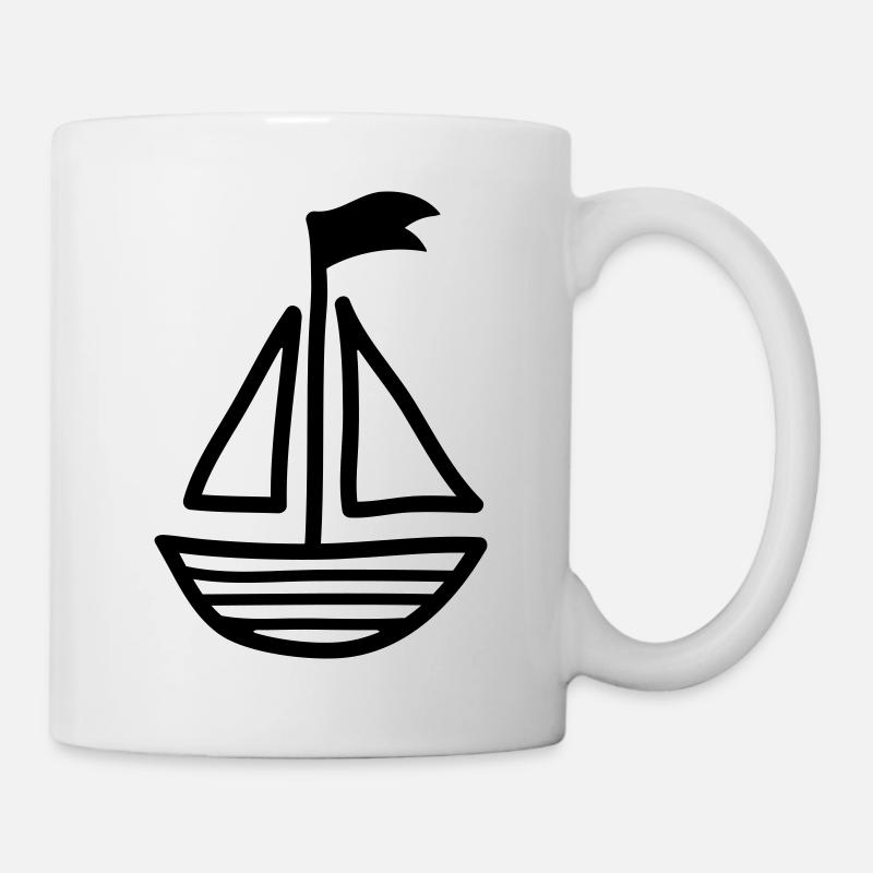 Segelboot - Line - Tasse - Weiß