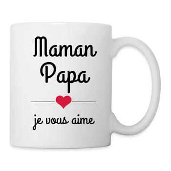 maman papa je vous aime - Mug blanc - blanc - Droite