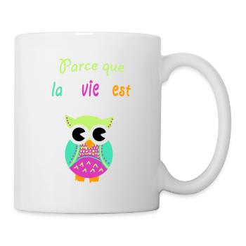 chouette - Mug blanc - blanc - Droite
