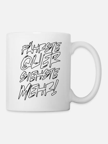 quer siehst du mehr - Tasse - Weiß