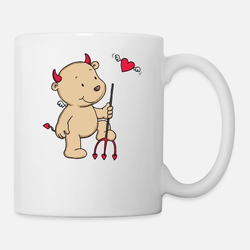 Engel_Teufel Meins - Tasse - Weiß