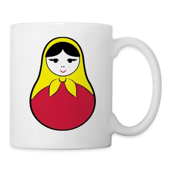 Matroschka / Babuschka - russische Puppe in Puppe - Tasse - Weiß - Rechts