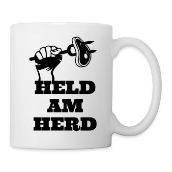 Held am Herd Steak Koch Küche BBQ Grill - Tasse - Weiß - Rechts