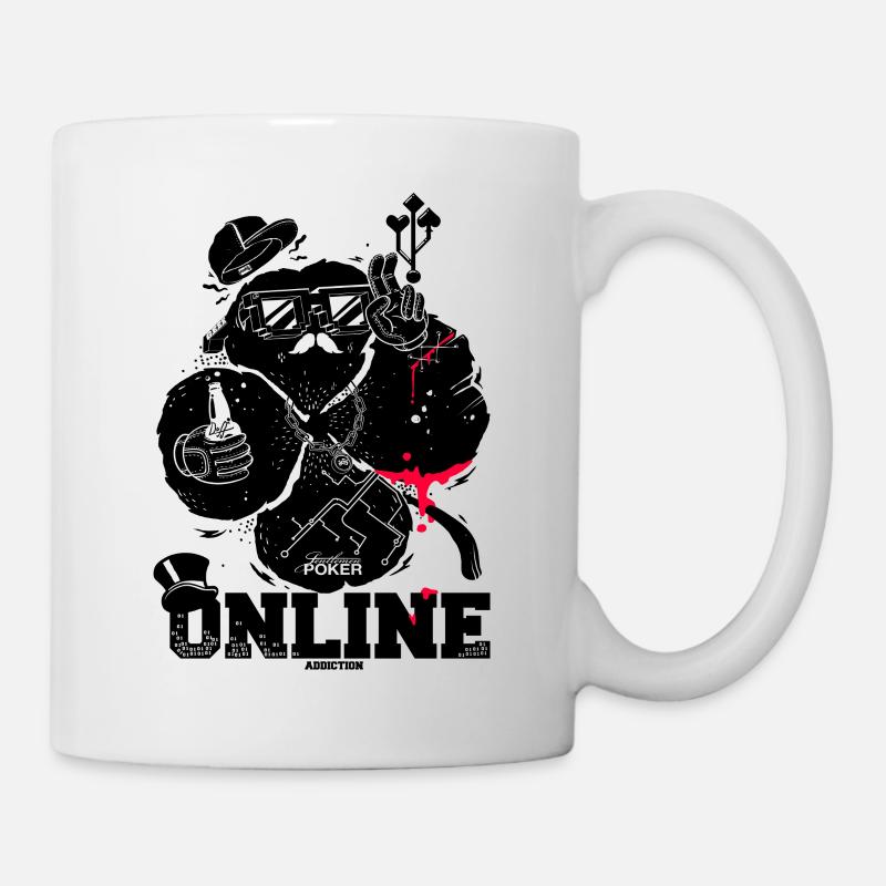 geek addict poker - Mug blanc - blanc