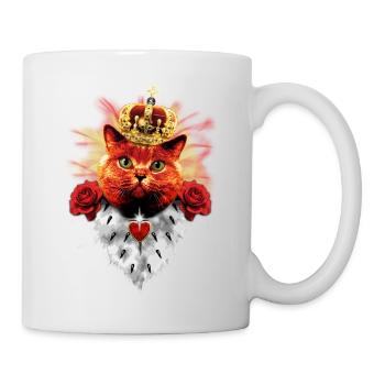 Red Roses Cat King - red cat with crown - Mug - white - Right