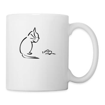 chat et souris - basique - Mug blanc - blanc - Droite