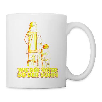 Feuerwehr Vater Sohn Feuer - Tasse - Weiß - Rechts