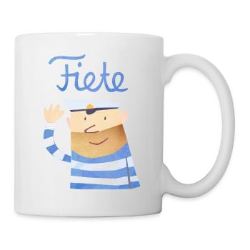 'Hello' Fiete Baby Longsleeve - white - Tasse - Weiß - Rechts