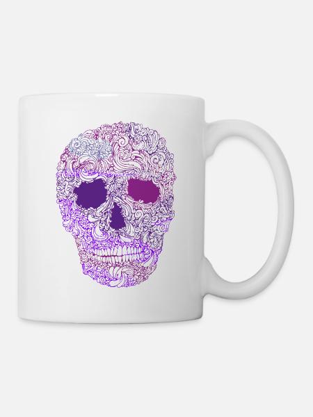 Ornement-Skull-in-Purple - Mug blanc - blanc