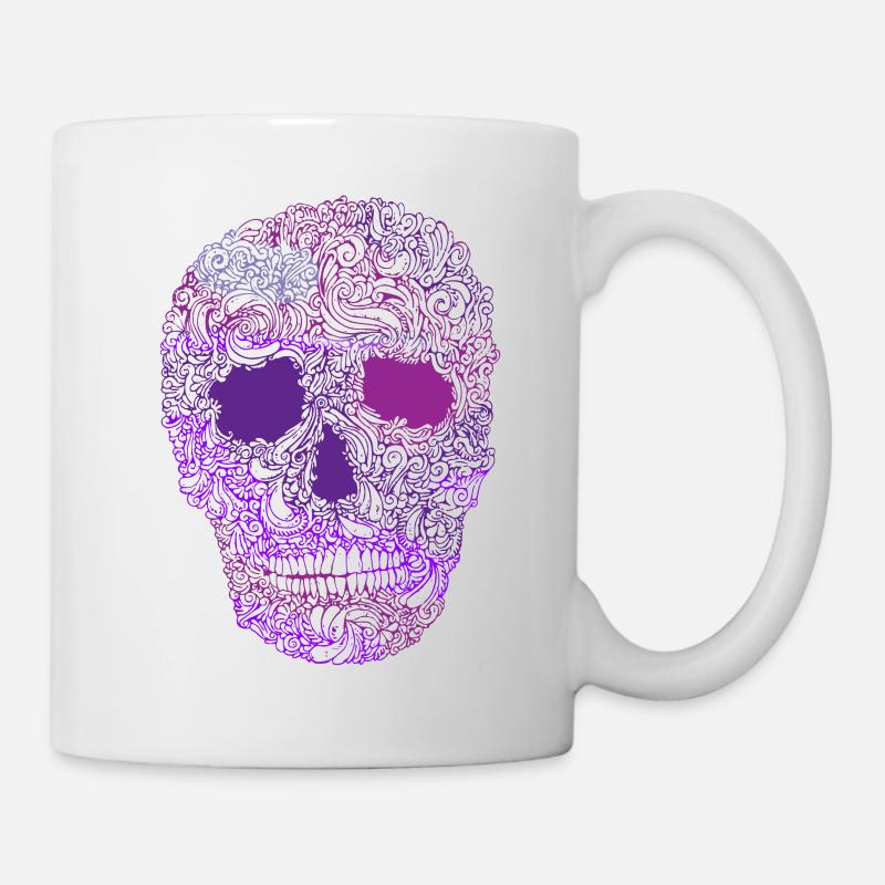 Ornate-Skull-in-Purple - Mug - white