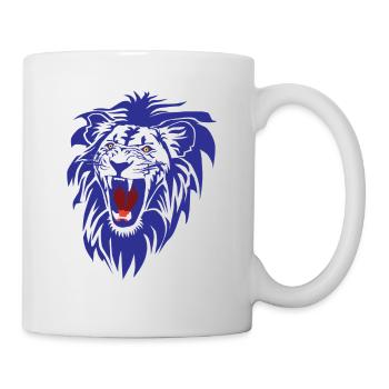 Roaring lion (cut-out) in Blue - Mug - white - Right