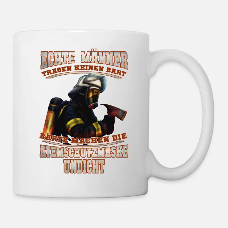 Feuerwehr - Bart - Tasse - Weiß