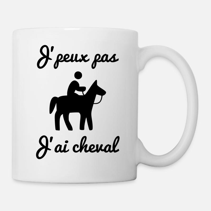 j'peux pas j'ai cheval - équitation - chevaux - Mug blanc - blanc