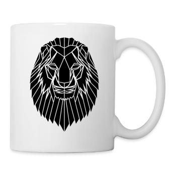 Edgy Geometrische Safari Lion-Druck von Stencilize - Tasse - Weiß - Rechts