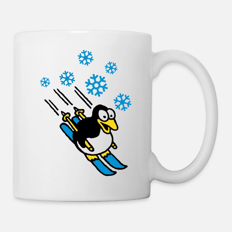 pinguin_ski_022011_h_3c - Tasse - Weiß