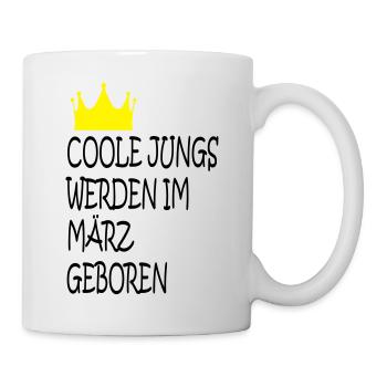Coole Jungs im März geboren - Tasse - Weiß - Rechts