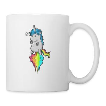 Licorne arc-en-Pups nuage filles T-shirt Oops - Mug blanc - blanc - Droite