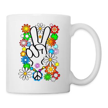 Flower Power & Peace 1 - Mug - white - Right