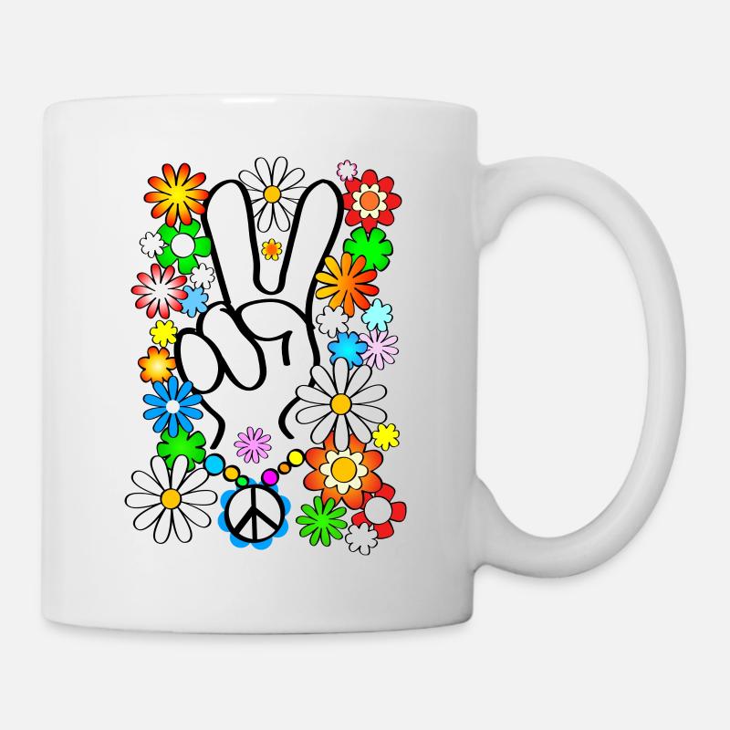 Flower Power & Peace 1 - Tasse - Weiß