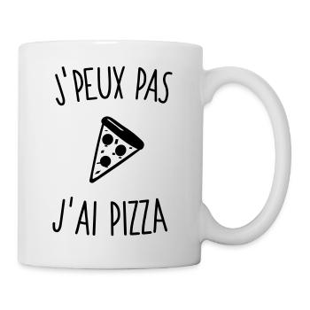 J'peux pas j'ai pizza 1c - Mug blanc - blanc - Droite