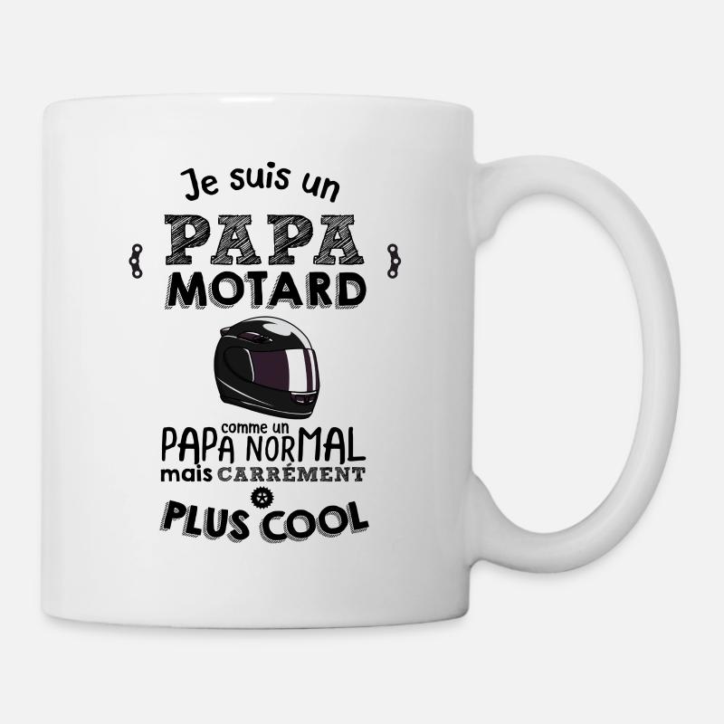 Papa motard carrément plus cool - Mug blanc - blanc