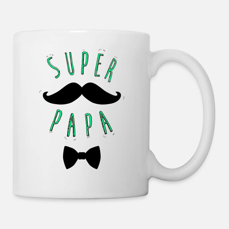 Super papa moustache - Mug blanc - blanc