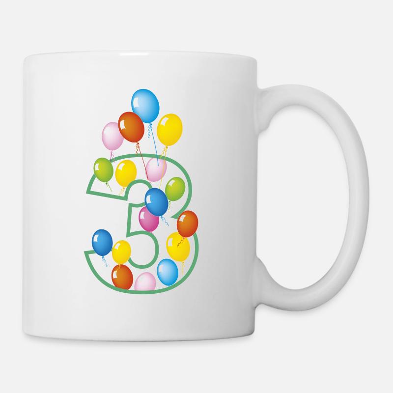 dritter Geburtstag 3 Jahre - Tasse - Weiß