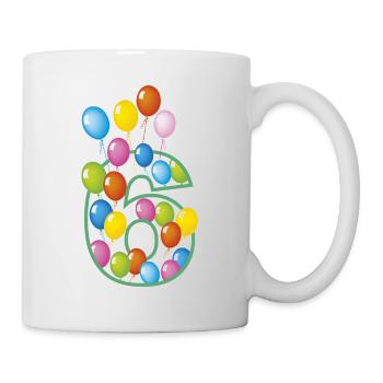 Sechster Geburtstag 6 - Tasse - Weiß - Rechts