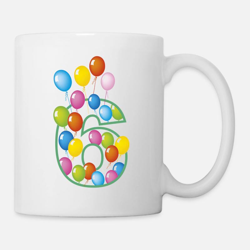 Sechster Geburtstag 6 - Tasse - Weiß